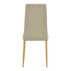 Parker chair with beige fabric and natural metal legs 39.5x48x95cm