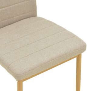 Parker chair with beige fabric and natural metal legs 39.5x48x95cm
