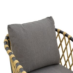 CHAIR PELUXE ALUMINUM ANTHRACITE-PE ROPE NATURAL-GRAY CUSHIONS 57X60X78CM