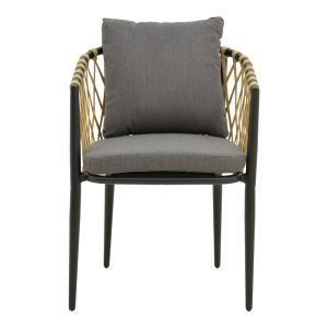 CHAIR PELUXE ALUMINUM ANTHRACITE-PE ROPE NATURAL-GRAY CUSHIONS 57X60X78CM