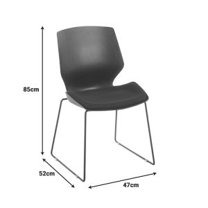Стол Pp-pu в черно с възглавница 47x52x85см
