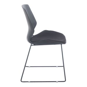 Стол Pp-pu в черно с възглавница 47x52x85см