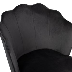 Стол Princess Avie Hm8737,01 сив плюш черна метална рамка 48x48x85hcm