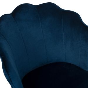Стол Princess AVIE HM8737.08 син плюш златни метални крака 48x48x85Hcm.