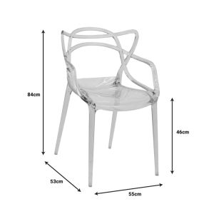 Chair Ramsei Pc transparent polycarbonate acrylic 55x53x84cm