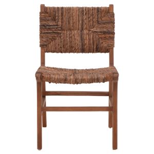 Refane chair natural color teak wood and banana rope 50x58x85cm