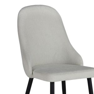 Remis chair in cream color with black metal legs 49x61x91cm