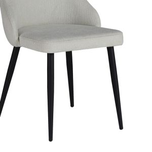 Remis chair in cream color with black metal legs 49x61x91cm