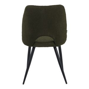 Стол Renish букле в тъмно зелен цвят с черни метални крака 61x47x91.5см
