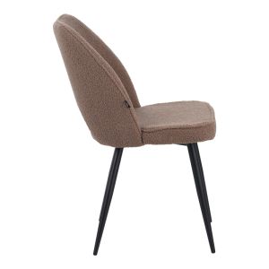 Стол Renish букле в цвят капучино с черни метални Крака61x47x91.5см