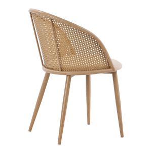 Riccardo chair made of rattan and metal in beige color 56x52x82 cm