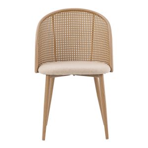 Riccardo chair made of rattan and metal in beige color 56x52x82 cm