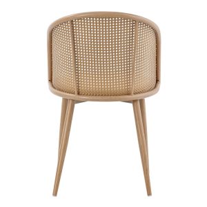 Riccardo chair made of rattan and metal in beige color 56x52x82 cm