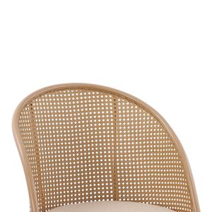 Riccardo chair made of rattan and metal in beige color 56x52x82 cm