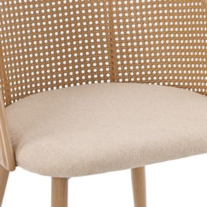 Riccardo chair made of rattan and metal in beige color 56x52x82 cm