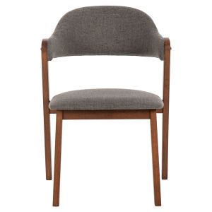 Стол Rider Hm9734,01 от каучуково дърво със сива дамаска 59x59x83hcm