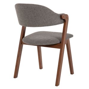 Стол Rider Hm9734,01 от каучуково дърво със сива дамаска 59x59x83hcm