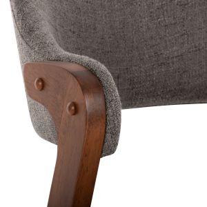 Стол Rider Hm9734,01 от каучуково дърво със сива дамаска 59x59x83hcm