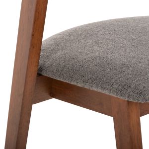 Стол Rider Hm9734,01 от каучуково дърво със сива дамаска 59x59x83hcm