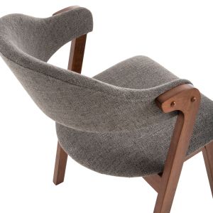 Стол Rider Hm9734,01 от каучуково дърво със сива дамаска 59x59x83hcm