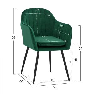 Стол Sawyer зелен с черни крака Hm8523,13
