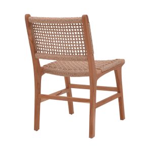 Sponze chair teak wood frame and rope in natural color 50x58x85cm
