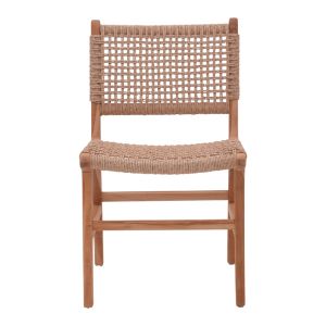 Sponze chair teak wood frame and rope in natural color 50x58x85cm