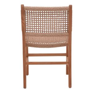 Sponze chair teak wood frame and rope in natural color 50x58x85cm