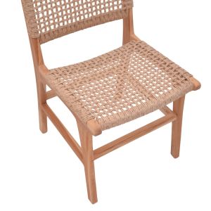 Sponze chair teak wood frame and rope in natural color 50x58x85cm