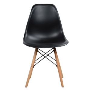 Стол Twist Art Wood с черна седалка и дървени крака Hm8460,02