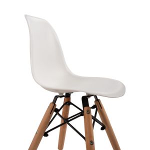 Twist Kid Chair Hm8453.01 with wooden legs and Pp seat white 30.5x33x59cm