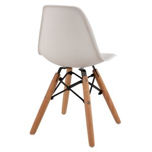 Twist Kid Chair Hm8453.01 with wooden legs and Pp seat white 30.5x33x59cm