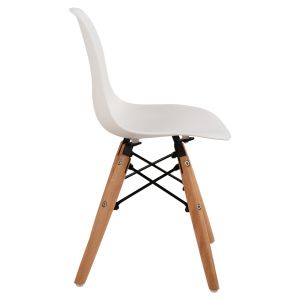 Twist Kid Chair Hm8453.01 with wooden legs and Pp seat white 30.5x33x59cm