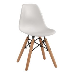 Twist Kid Chair Hm8453.01 with wooden legs and Pp seat white 30.5x33x59cm