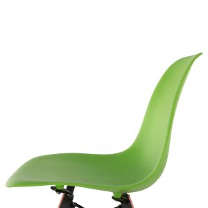 Twist Kid chair Hm8453.03 with wooden legs and green seat 30.5x33x59cm