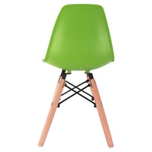 Twist Kid chair Hm8453.03 with wooden legs and green seat 30.5x33x59cm