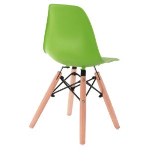 Twist Kid chair Hm8453.03 with wooden legs and green seat 30.5x33x59cm