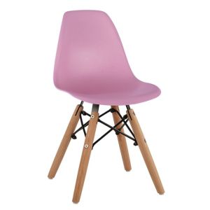 Twist Kid Chair Hm8453.05 with Wooden Legs and Pink Pp Seat 30.5x33x59cm