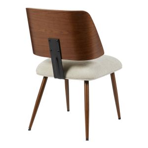 СТОЛ UBANE БЕЖОВ ПЛЮШЕН ПЛАТ-ОРЕХ МЕТАЛНИ КРАКА 53X62.5X85СМ