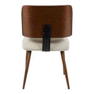 СТОЛ UBANE БЕЖОВ ПЛЮШЕН ПЛАТ-ОРЕХ МЕТАЛНИ КРАКА 53X62.5X85СМ