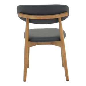 Ubene chair made of rubber wood and Pu in walnut and black shade 46x58x79cm