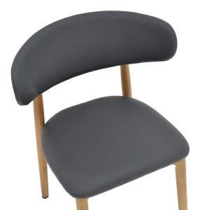Ubene chair made of rubber wood and Pu in walnut and black shade 46x58x79cm
