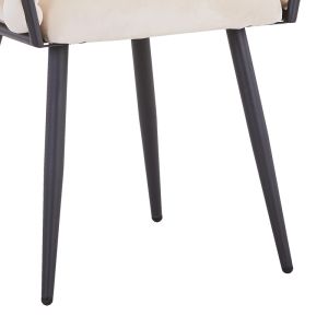 Vivian Luanda chair beige velvet fabric and black metal legs 61x55x80cm