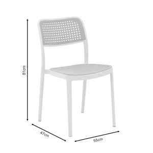 Стол Westley бял полипропилен 55x47x81cм