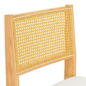 Стол Winslow от каучуково дърво в естествен нюанс - бял плат 46x58x80 см