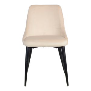 Стол Zedna Serenity бежово кадифе с черни метални крака 51x58x84см