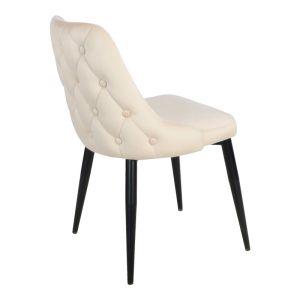 Стол Zedna Serenity бежово кадифе с черни метални крака 51x58x84см