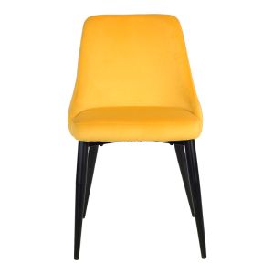 Стол Zedna Serenity жълто кадифе с черни метални крака 51x58x84см