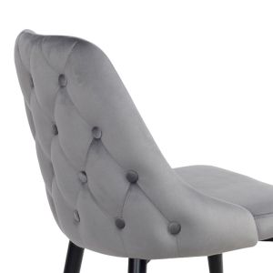 Стол Zedna Serenity сиво кадифе с черни метални крака 51x58x84см