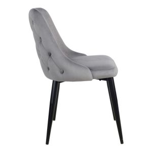 Стол Zedna Serenity сиво кадифе с черни метални крака 51x58x84см